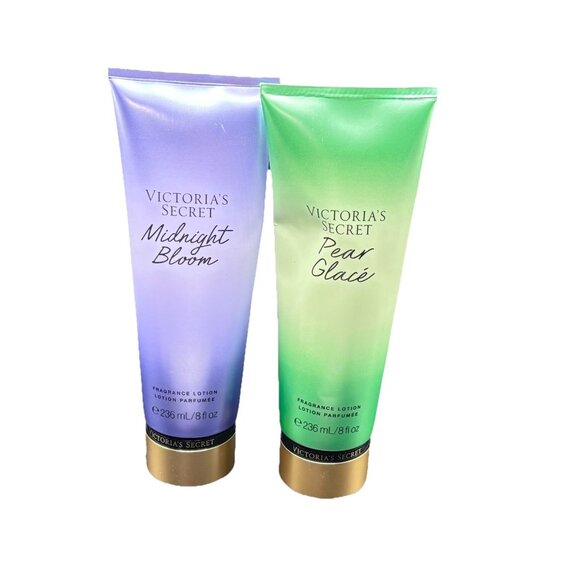 Victoria's Secret Other - Set Of 2 Victoria Secret Hydrating Body Lotion Pear Glacé & Midnight Bloom 8 oz